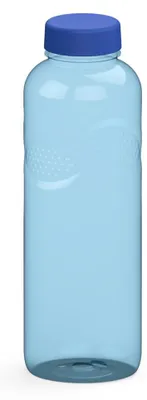 Produktbild von Trinkflasche Carve 'Refresh' 1L - BPA frei und auslaufsicher Wasserflasche für Schule, Sport und Freizeit - transparent-blau/blau