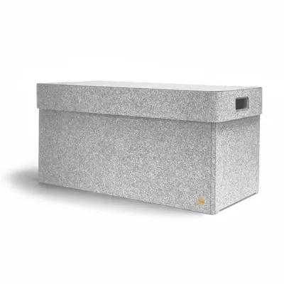 Produktbild von Aufbewahrungsbox CLASSIC Filz 75 x 37 x 37 cm mit Deckel in hellgrau meliert