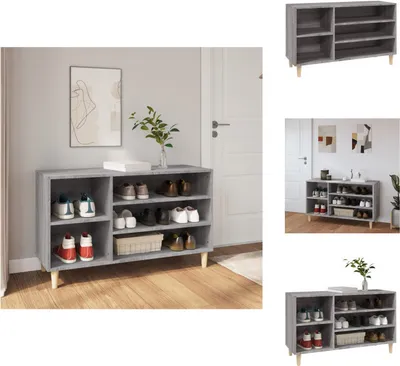 Zdjęcie produktu dla vidaXL Stojak na buty szary Sonoma 102x36x60 cm Materiał drewnopochodny - Stojaki i szafki na buty