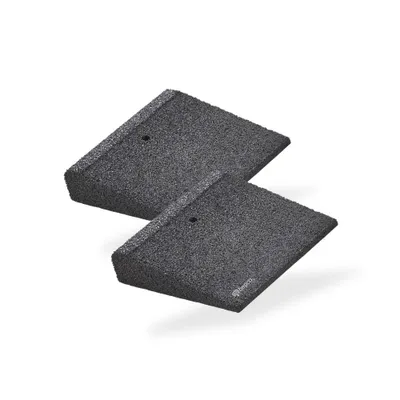 Immagine prodotto di set di rampe per cordoli bepco (2 pezzi), rampa per scooter - nero, con rondelle incorporate per il fissaggio, ciascuno lungo 25 cm, alto 6 cm