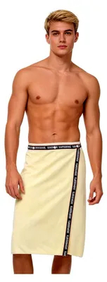 Produktbild von Saunakilt Herren, Saunahandtuch Herren mit Klettverschluss, 140x70 cm Saunatuch Größe Saunakilt für Sauna, Fitnessstudio, Dusche, Strand & Schwimmbad