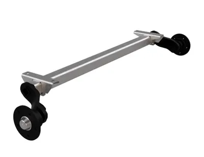 Zdjęcie produktu dla Przyczepa z osią jezdną 750kg podpora 1100mm bez hamulca kozioł niski 4x100 od R&CO