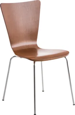 Produktbild von TPFLiving Besucherstuhl Stapelstuhl Jaron mit Holzsitz und Metallgestell Farbe: Braun