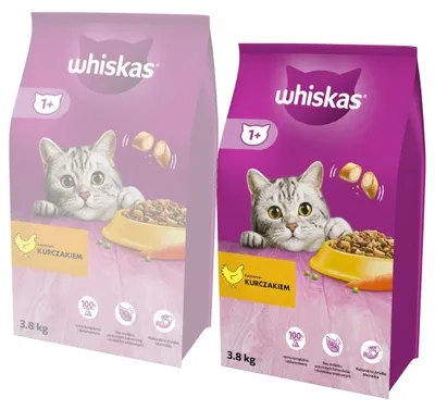Produktbild von WHISKAS Adult 2x3,8kg mit Huhn Alleinfuttermittel für ausgewachsene Katzen