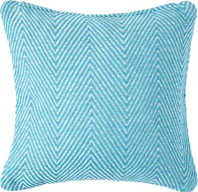 Immagine prodotto di HOMESCAPES Copricuscino Halden in cotone blu con motivo chevron, 60 x 60 cm