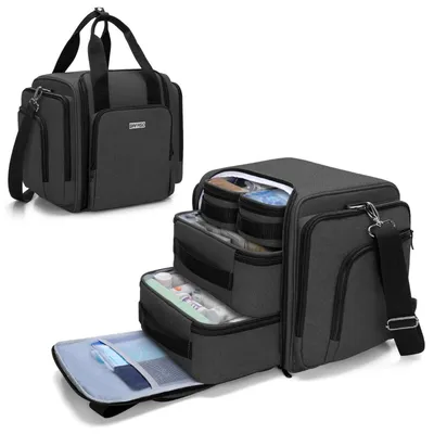 Image de Trousse de premiers secours, trousse d'urgence noire avec sacs amovibles