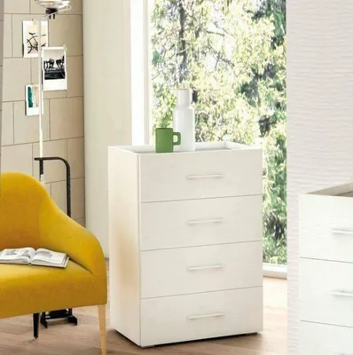 Produktbild von Schubladen Dmagli, Kommode mit 4 Schubladen für Schlafzimmer, Mehrzweckschrank für Büro oder Studio, 60x41h87 cm, Weiß