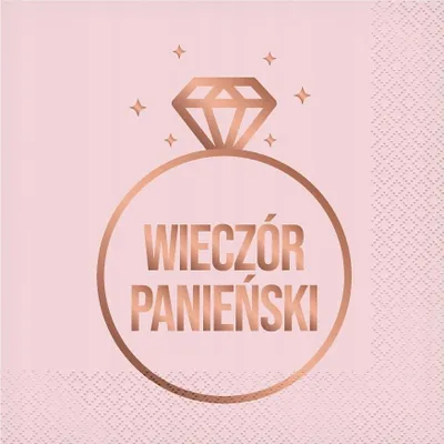 Zdjęcie produktu dla Serwetki WIECZÓR PANIEŃSKI różowe 20szt 33x33cm