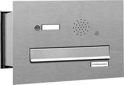 Produktbild von 1er V2A Edelstahl Briefkastenanlage Mauerdurchwurf Klingel