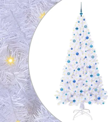 Image de vidaXL Sapin de Noël artificiel blanc 210 cm PVC et acier