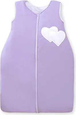 Produktbild von Hängender Herz-Flieder-Schlafsack – Baby-Schlafsack – aus weichem, hypoallergenem Fleece