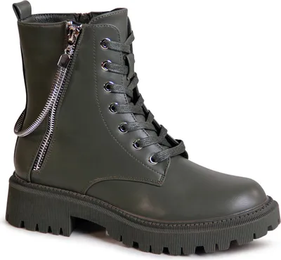 Produktbild von topschuhe24 2227 Damen Plateau Stiefeletten Worker Biker Boots , Farbe:Miami Green, Größe:39 EU