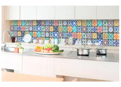 Zdjęcie produktu dla Dimex fototapeta do kuchni KI-350-079 Kolorowe płytki 60 x 350 cm