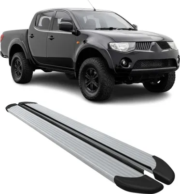 Image de Marchepieds Latéraux pour Mitsubishi L200 Double Cab 2005-14 Alu Argent L2 2Pcs
