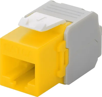 Produktbild von Keystone Modul RJ45 CAT 6A, UTP 16,5 mm breit, Krokodil-Typ, Klemmleiste für werkzeugfreie LSA-Montage