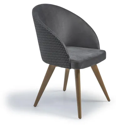 Produktbild von Designer Luxus Esszimmer Stuhl mit Armlehnen Grau Modern Polstersitz