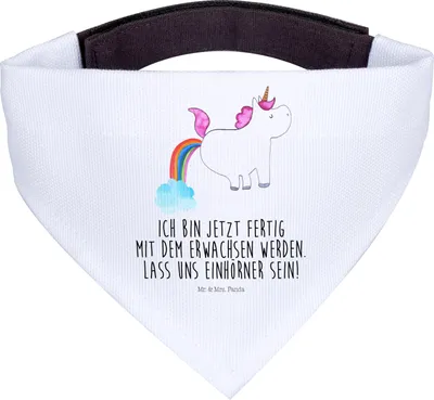 Produktbild von Mr. & Mrs. Panda Halstuch Einhorn Pupsen - Weiß - Geschenk, Freundin, Regenbogen, Hund, Bandana, Für Hunde, Hundehalstuch, Unicorn, Spaß, Lustig, Hunde-Halstuch