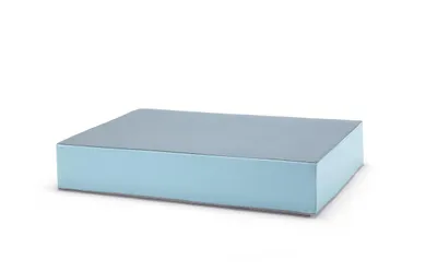 A light blue rectangular cushion or mat is shown against a white background.