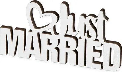 Produktbild von Holz-Aufsteller Just Married weiß