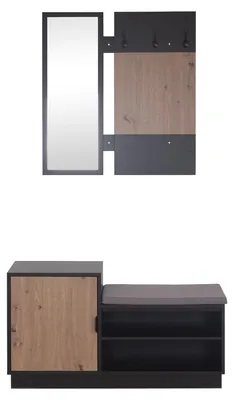 Produktbild von Garderobe Dana mit Schuhbank Schwarz