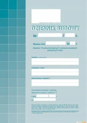 Obrázok produktu pre Dziennik budowy A4 20 stron Michalczyk i Prokop