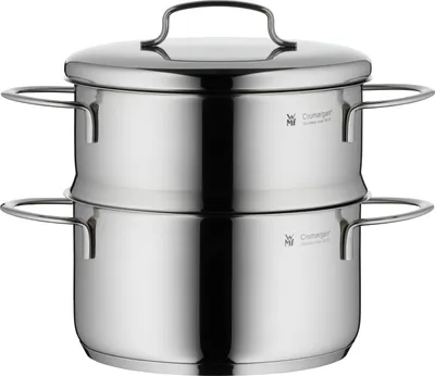 Produktbild von WMF Mini Dampfgarer mit Metalldeckel klein 16 cm, 1,2l, Cromargan Edelstahl poliert, Induktion, stapelbar, ideal für kleine Portionen oder Singlehaushalte