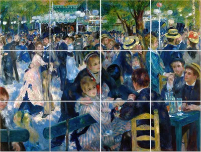 Produktbild von Legendarte - Multipanel Bilder Tanz im Garten der Moulin de la Galette - Pierre Auguste Renoir cm. 150x200 (12 Stück)