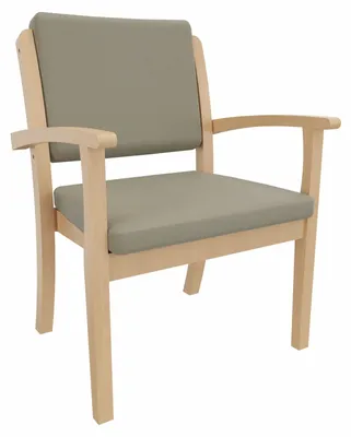Productafbeelding van Zware belasting stoel Alexander XXL – Stoel met armleuningen voor personen tot 250 kg – Zit hoogte: 52 cm. Bekleding: Kunstleer "Clean" in de kleur Walter Macadamia. Bodemglijders: Kunststof, wit