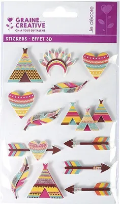 Produktbild von 13 Aufkleber 3D - Indianer 5 cm