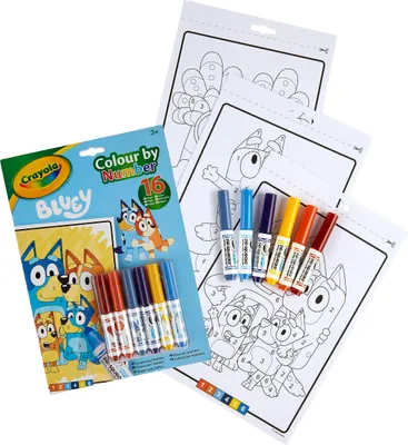 Image de Crayola - feuilles de coloriage bleues + marqueurs