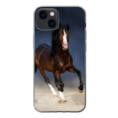 Produktbild von MuchoWow® Handyhülle Schutzhülle Hülle für iPhone 13 mini Pferde - Tiere - Sand Silikon Softcase Handy Hülle - Softcase