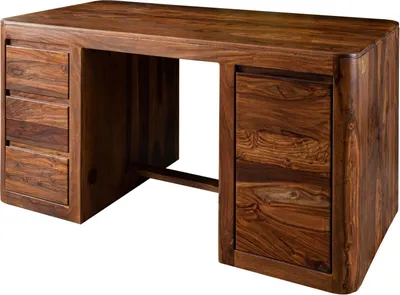 Image de MASSIVMOEBEL24 | Bureau 150x75 Palissandre ciré Noisette TORONTO #248