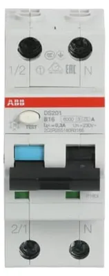 Obrázek produktu pro RCBO 6kA, 1p+N - Jistič zemního svodu DS201A-B16/0,3