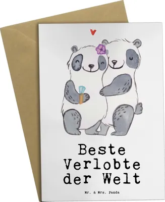 Produktbild von Mr. & Mrs. Panda valentinstagskarte Panda Beste Verlobte der Welt - Weiß - Geschenk, Ehe, einladungskarten, Hochzeit, Geschenkidee, glückwunschkarten, babykarte, Freundin