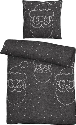 Produktbild von biberna Melange-Flanell Bettwäsche WEIHNACHTSMANN