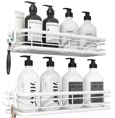 Produktbild von Duschablage ohne Bohren selbstklebend 30cm Weiß 2er Set