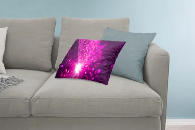 Produktbild von MuchoWow® Zierkissen Sofakissen Wohnzimmer Dekokissen 60x40 cm Violette Geometrie mit Licht - Kopfkissen - Polster mit Foto