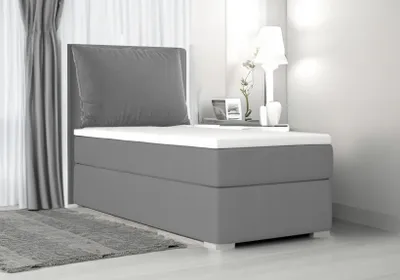 Produktbild von Boxspringbett, Kinderbett SUZI MINI , + Topper T25, Jugendbett  Federkern , 100x200 cm ,(Dunkelgrau: ITAKA 14)