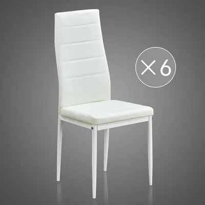 Produktbild von Mondeer 6er-set Esszimmerstühle, Esstischgruppe, Sitzgruppe aus Kunstleder, Weiß