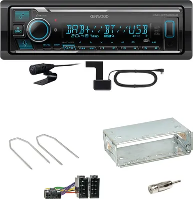 Produktbild von Kenwood KMM-BT508DAB Bluetooth Digitalradio  Einbauset für Peugeot 206 206 CC