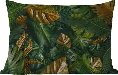 Produktbild von MuchoWow® Outdoor Kissen - Blätter - Muster - Abstrakt - Mädchen - Kinder - Jungen - 60x40 cm - Wetterfest - Lounge Kissen - Zierkissen - Kissen für Innenräume