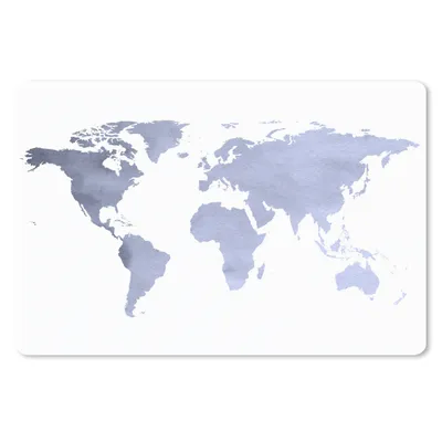 Produktbild von MuchoWow® Schreibtischunterlage Weltkarte - Blau - Grau 60x40 cm - XXL Mauspad - Großes Mauspad