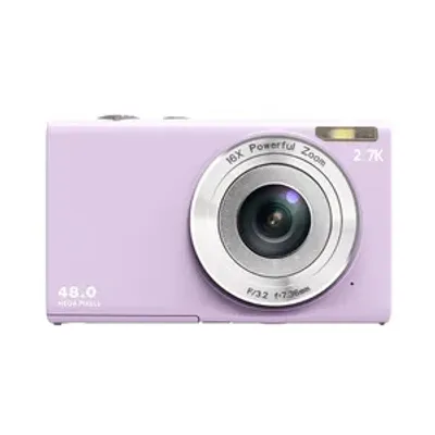 Imagen del producto de Cámara digital mini AIORBER, con pantalla de 2,88 pulgadas, zoom digital de 16x, para niños, de 9,4 x 2,3 x 5,8 cm, color morado