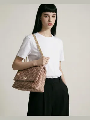 Imagen del producto de Bolso de hombro mujer Kassandra Amelia Plus Jacquard geométrico Black and White UNICA 31x10x21 cm E
