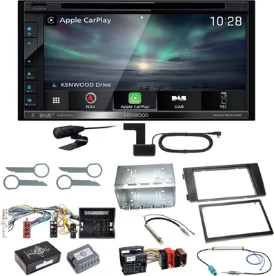 Produktbild von Kenwood DNX-5190DABS Navi Carplay Bluetooth CD Einbauset für Audi A6 4B Facelift