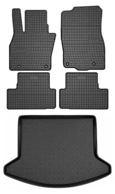 Produktbild von Gummimatten + Kofferraumwanne für Mazda CX-5 II 2017- – Schwarz, passgenau – Wielganizator SolidPRO