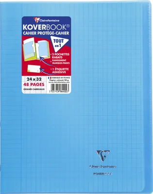 Produktbild von Clairefontaine 10x Koverbook, Heft 24x32cm, 24 Blatt 90g - Blau 984402C