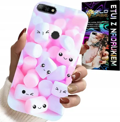 Produktbild von Hülle Für Huawei Y7 2018 - Süsses Marshmallow-Muster, Hülle, Rückseite