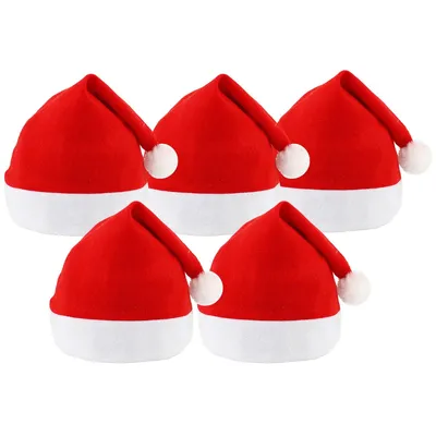 Produktbild von Weihnachtsmütze 6 er Set – Festliche Weihnachtsmann-Mützen für Party, Familienfeier & Weihnachtsabendessen