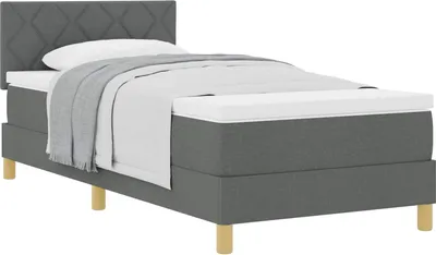 Produktbild von vidaXL Boxspringbett mit Kissen Dunkelgrau 90 x 200 cm Stoff